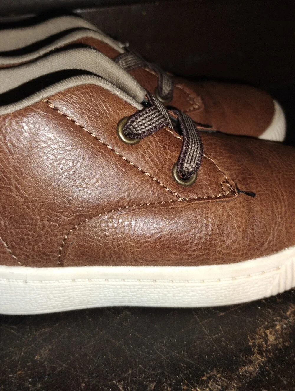 Brown Kids Casual Sneakers - Soft Slip-On Comfort